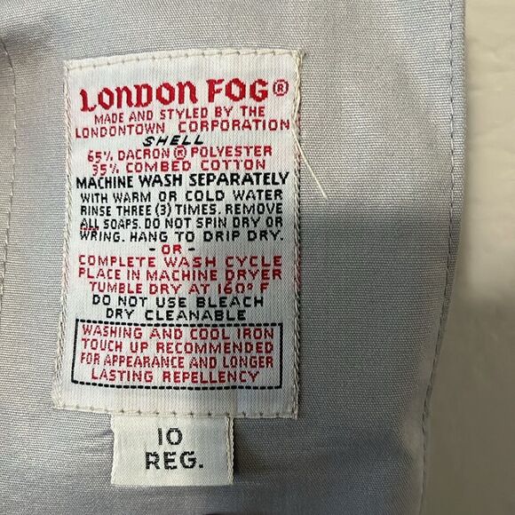 LONDON FOG Vintage 1970's Maincoats Weatherwear, Grey/Light Blue, Sz 10R - Picture 12 of 14